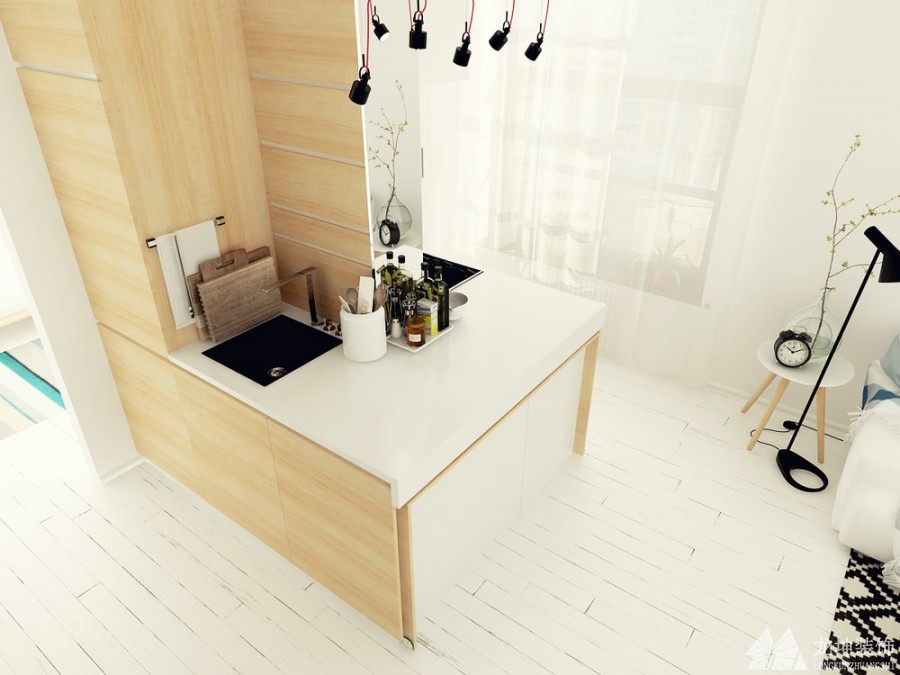 現代小清新風格60平裝修效果圖