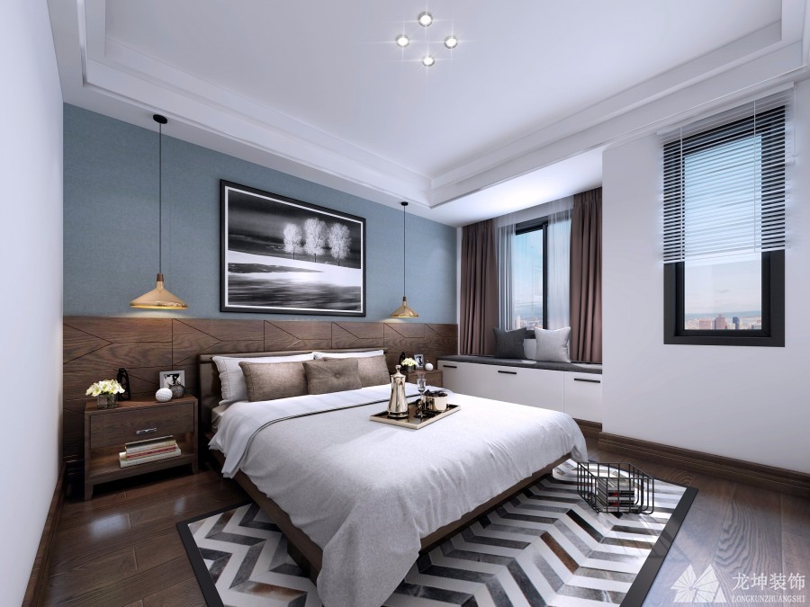 現代輕奢風格120平三居室裝修效果圖