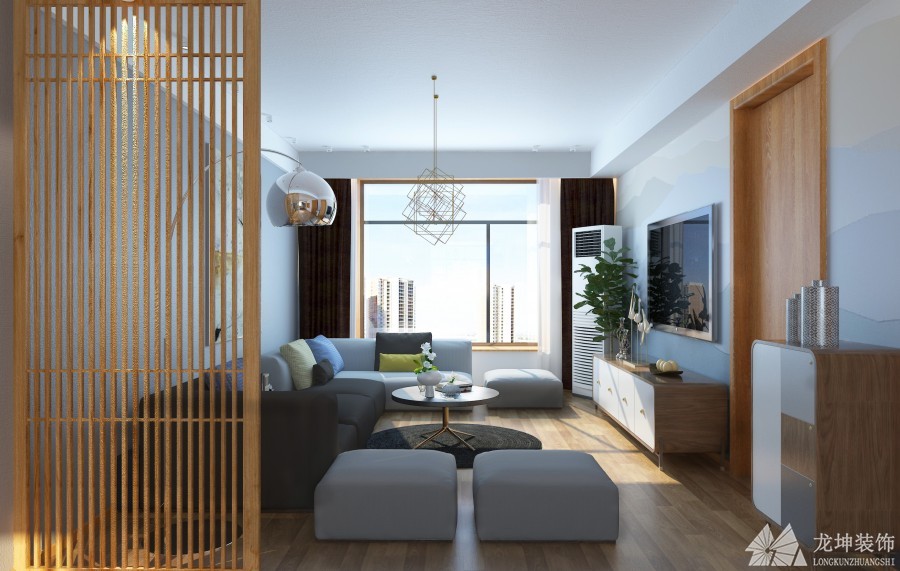 現代簡約風格90平兩居室裝修效果圖