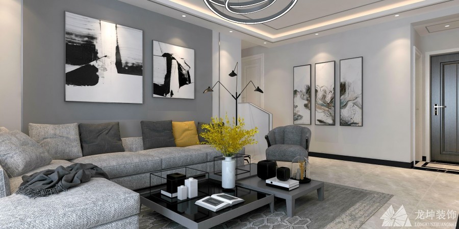 現代新中式風格110平裝修效果圖