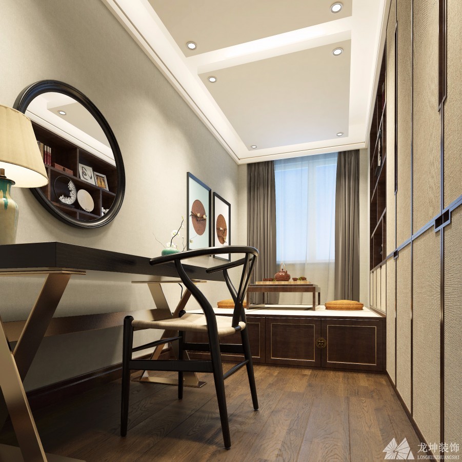 中式風格120平復式裝修效果圖