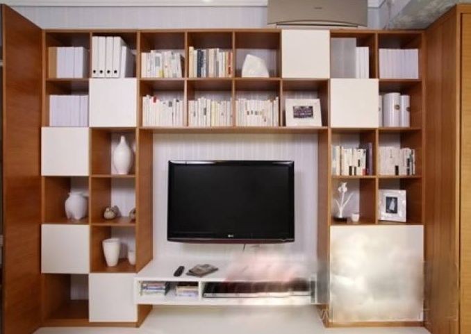 收納型電視墻設計